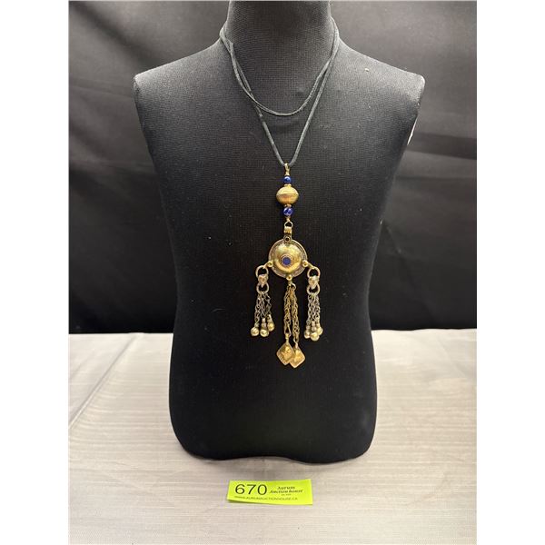 Vintage Silver Pendant, Unique w/ Black Cord Pendant