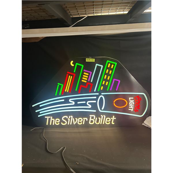 41" x 24" Light up Coors Light The Silver Bullet Sign NO SHIPPING