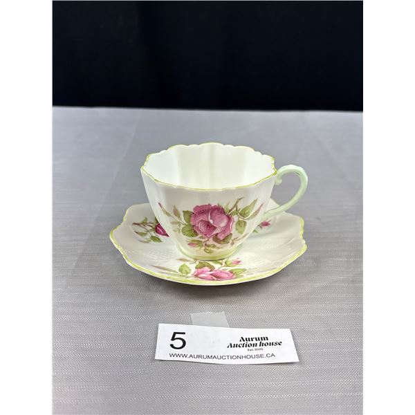 Double Paragon Cup and Saucer Pink Roses