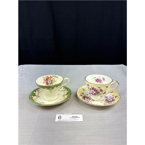 2x Ansley Cups and Saucers
