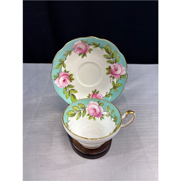 Foley Pink Rose Cup and Saucer