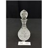 Image 1 : 7 1/2" Antique Finely Cut Crystal Bottle and Stopper, No Chips