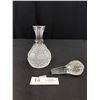 Image 2 : 7 1/2" Antique Finely Cut Crystal Bottle and Stopper, No Chips