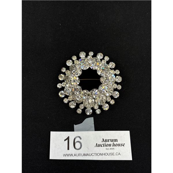 2 1/2" Rhinestone Brooch