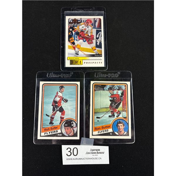1984/85 Rich and Ron Sutter Rookie Cards Plus Daniel Sedin Rookie Card
