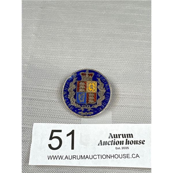 1844 Enameled Brooch/Coin Pin Hard to Find