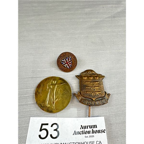 WW1 Canadian Victory Medal 2138764 PTE N McMillan 29 Can INF As Is, WW1 Canadian Ordance Cap Badge, 