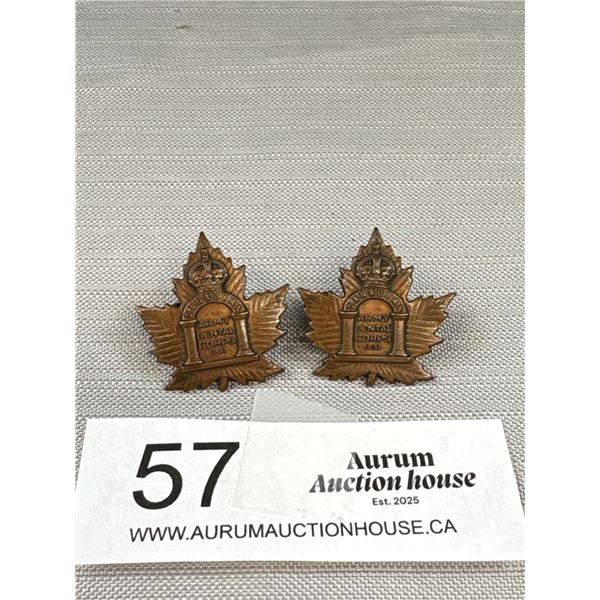 WW1 2 Canadian Dental Copps Collars