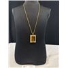 Image 1 : Huge Vintage Genuine Tigers Eye Gemstone Necklace Quality! Marked 750 Gold Plated 18K