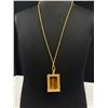 Image 3 : Huge Vintage Genuine Tigers Eye Gemstone Necklace Quality! Marked 750 Gold Plated 18K