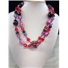 Image 3 : Vintage Striking Signed West Germany Lucite Bead Necklace Fushia Pink Purple