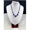Image 1 : Genuine Exquisite Art Deco 1920's Blue Lapis Glass Bead Necklace Unique Shape