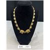 Image 1 : Vintage Gold Plated Elephant Link Necklace - Very Unique!