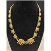 Image 2 : Vintage Gold Plated Elephant Link Necklace - Very Unique!