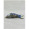 Image 3 : C. 1900's Antique Articulated Silver Fish Enamel Pendant, Very Nice!