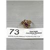 Image 1 : Heavy Vintage Amethyst Gold Ring Marked SETA
