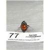 Image 1 : Antique C, 1900 Art Nouveau Genuine Carnelian Ring Tested Sterling Silver, Excellent!