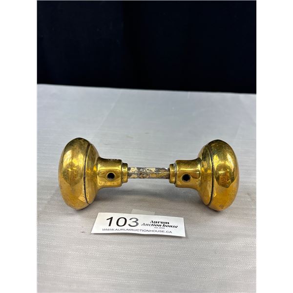 Antique Brass Doorknob Set Exteremly Heavy Quality