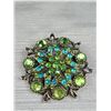 Image 2 : Stunning Vintage Blue & Green Rhinestone Brooch