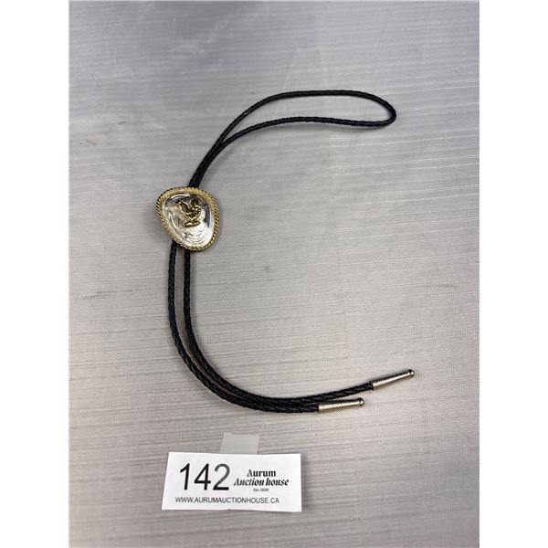 Vintage Sterling w/ Handcrafted Bolo Tie w/ Gold Wash Accent