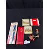 Image 1 : Vintage Collectable Lot - Memo Book, Santa Watch, Ornaments, Coasters