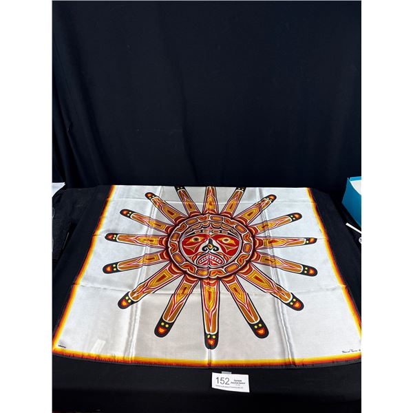 Vintage 1960's Skemo Sun Mask Scarf by First Nations Artist Eleanor Paine