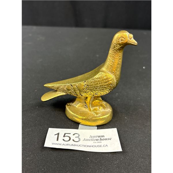 Vintage Solid Brass Bird Paper Weight