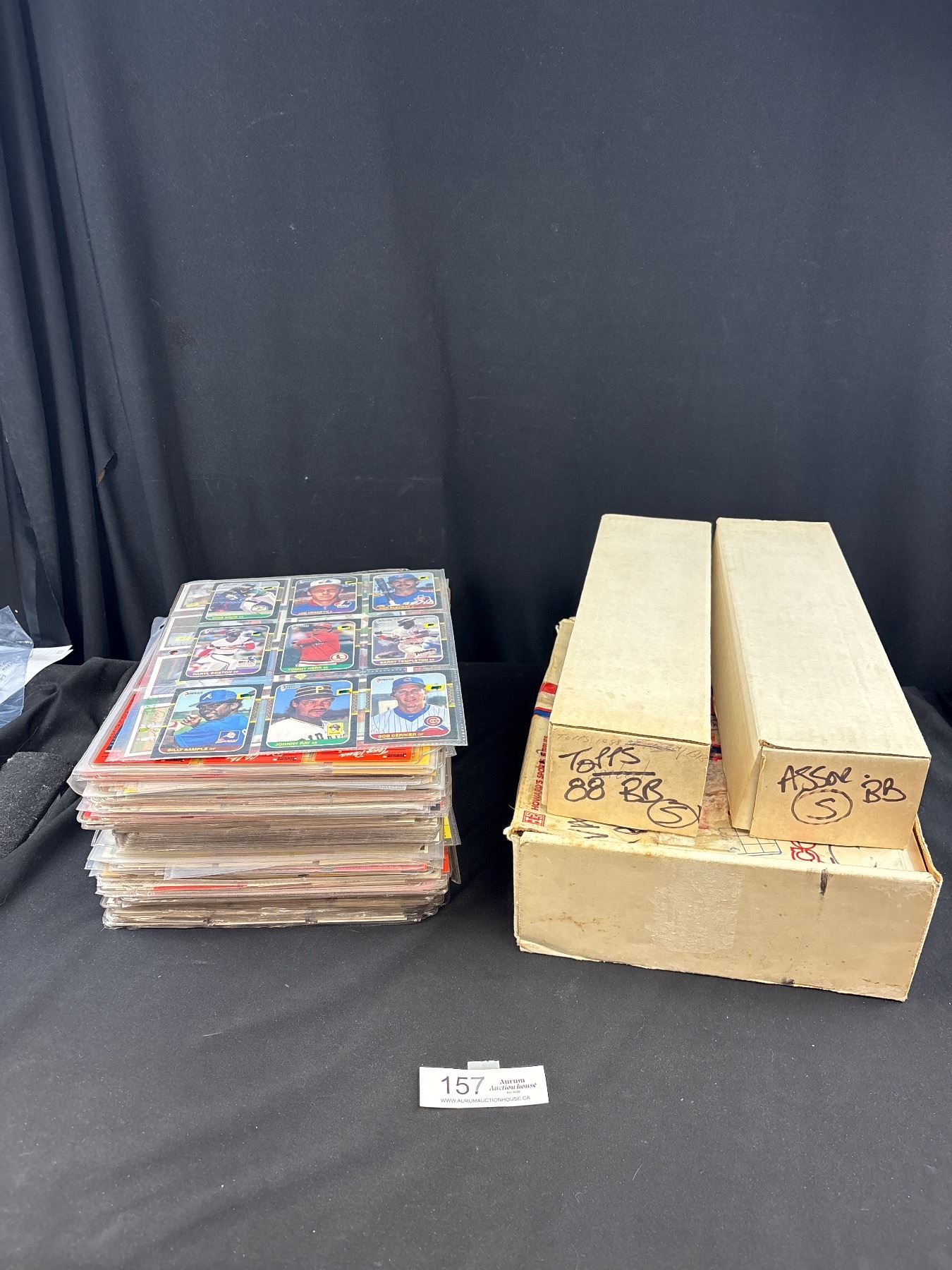 Large Lot of 1980s and 90s Sports Trading Cards on Sheets and In Boxes