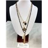 Image 1 : Designer Style Necklace 3 Necklaces in 1 Onyx Gold
