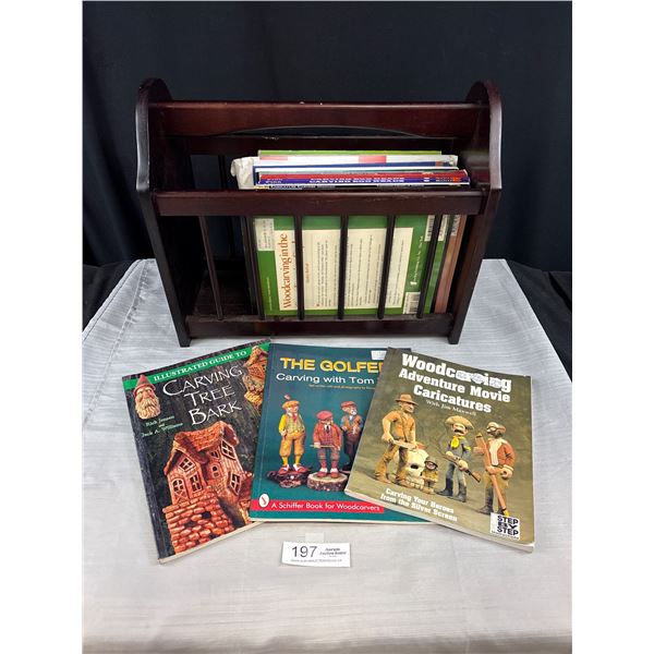 Very Nice Wooden Magazine Rack Full of Craft and Woodworking Magazines