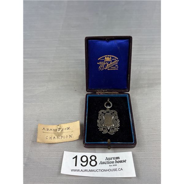 1902 Sterling Silver FSSW Athletic Champion Medal in Original Box