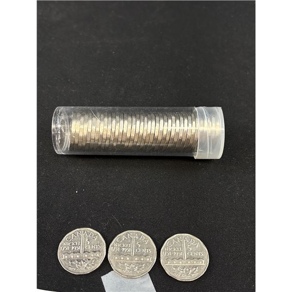 A Roll of Canadian Nickels from 1951