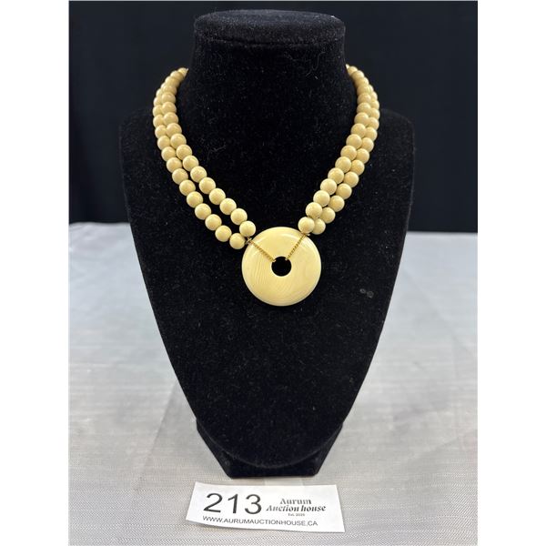 Antique Ivory? Necklace on Gold Chain Qualiy!