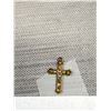 Image 1 : Antique Marked 10K Gold Genuine Pearl Cross Charm Pendant