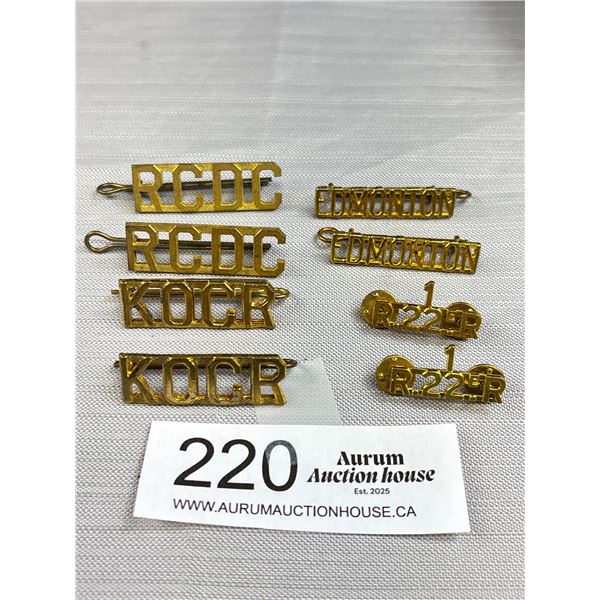 Nice Lot of Vintage Canadian Military Collars and Titles