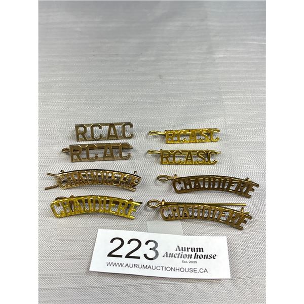 Nice Lot of Vintage Canadian Military Collars and Titles