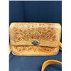 Image 2 : Very Nice Hand Tooled Mexican Leather Clutch Purse w/ Floral Design