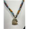 Image 2 : Vintage Native American Beads w/ Silver Pendant Necklace