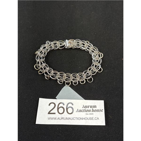 Sterling Bracelet w/ Charm Rings