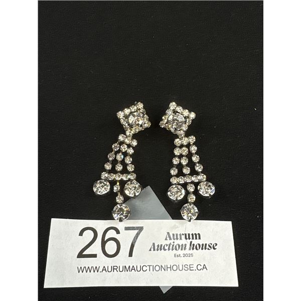 Nice Pair of Rhinestone Dangle Earrings 3 