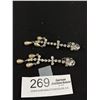 Image 2 : A Very Cool Pair of Rhinestone + Faux Pearl 1950s Earrings