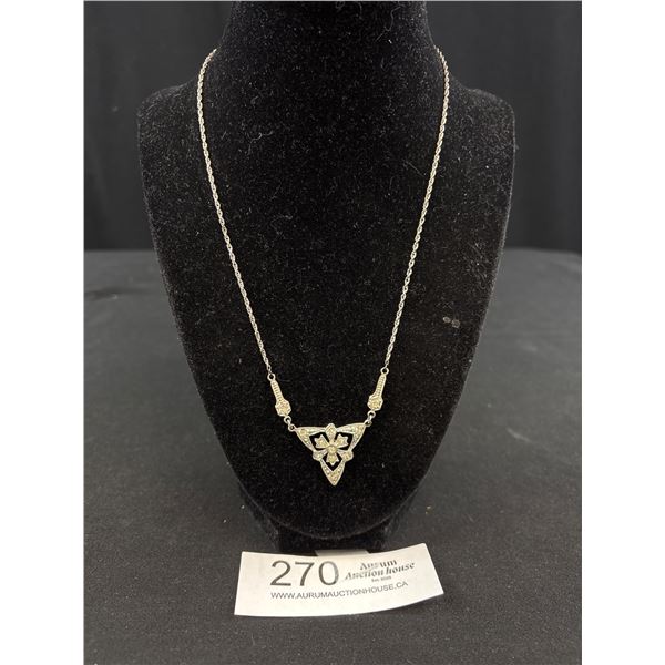 Unusual Rhinestone 1930s Art Deco Necklace