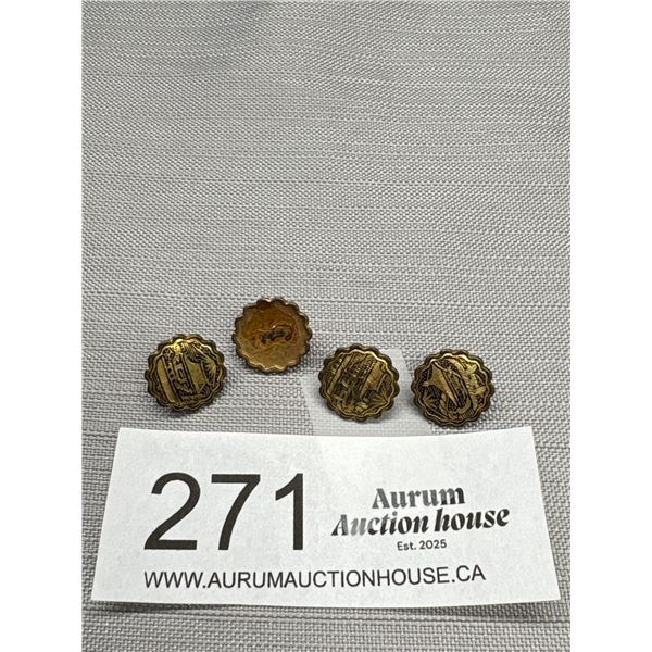 1930s Japanese Gold Inlay Buttons (Fine Details)