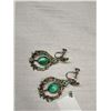 Image 3 : A Good Large Pair of 1940s Green Rhinestone Earrings