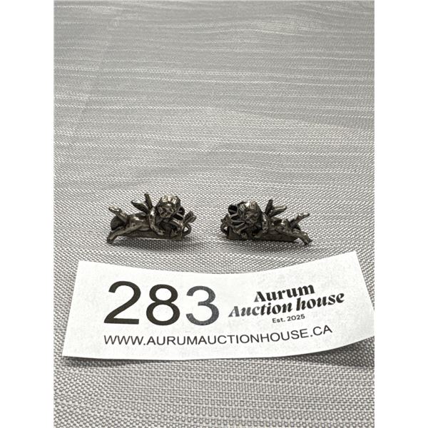 Pair of Vintage 1930s Silver Cherub/Angel Clips
