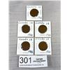 Image 1 : Lot of 5 1926 Canadian Pennies in Holders Key Date