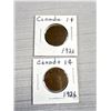 Image 6 : Lot of 5 1926 Canadian Pennies in Holders Key Date