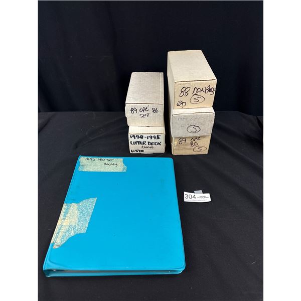Large Lot of 1980s and 90s Sports Trading Cards in Box and Binder