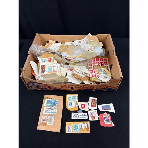 Large Tray Lot of Vintage Used World Stamps