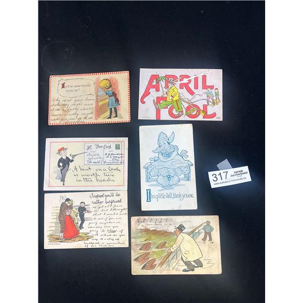 6 Early 1900s Humour Postcards